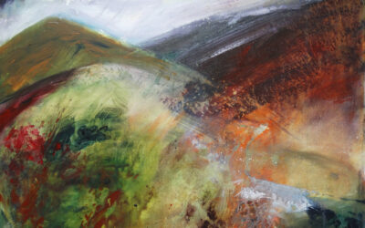 Image for Website Landscape Acrylic abstract with red splodges