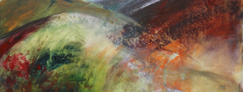 Image for Website Landscape Acrylic abstract with red splodges